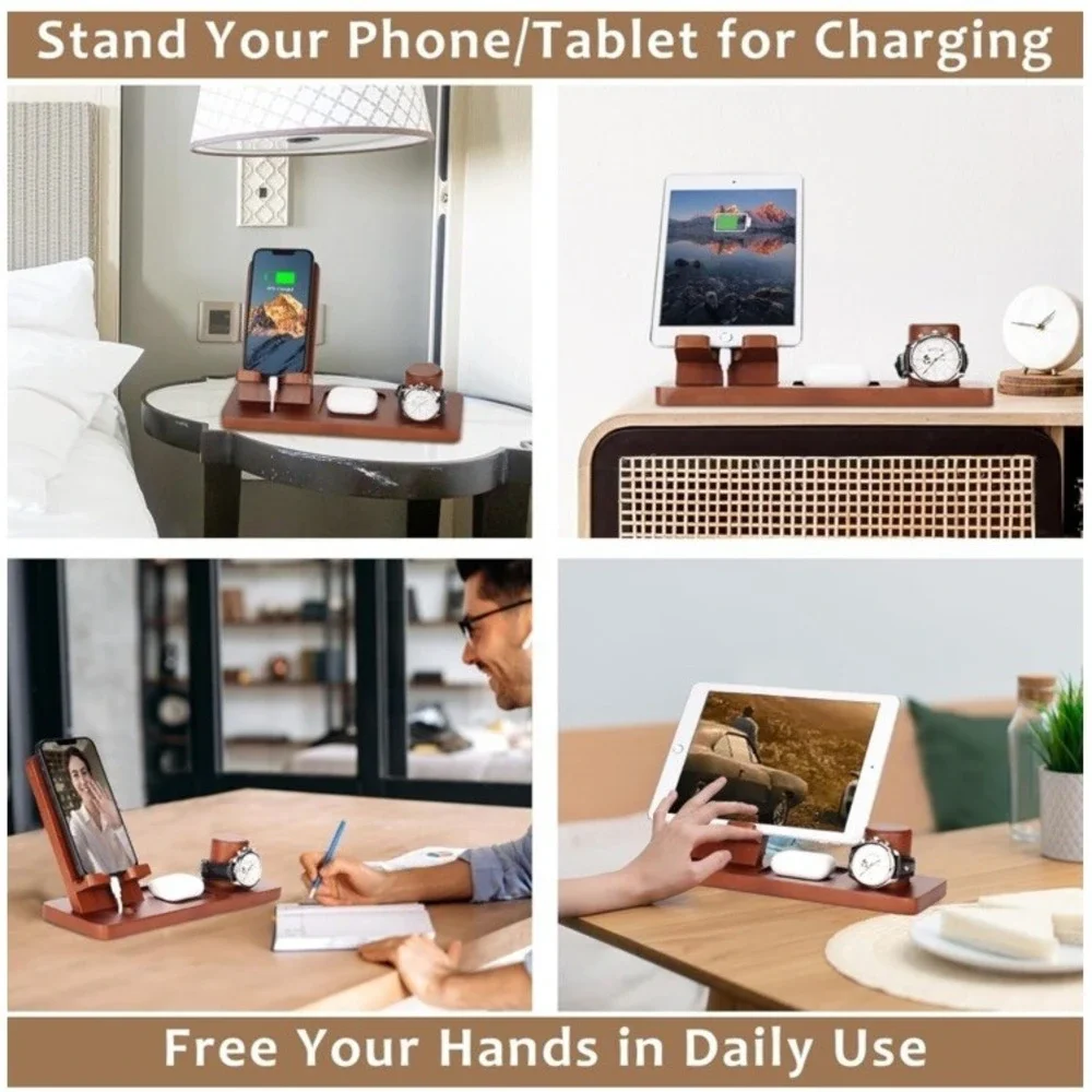 Wooden Phone Docking Station NIB